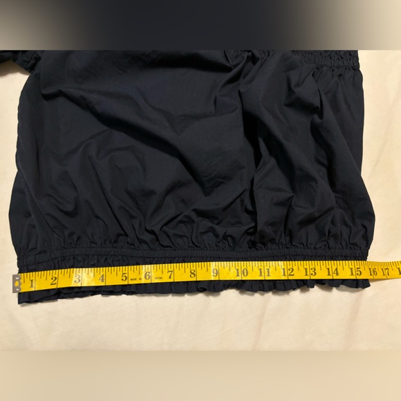 Free People Navy Blue, one arm rusheted top, slight crop or at the waist, M - Picture 6 of 8